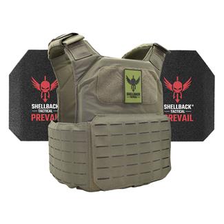 Shellback Tactical Shield 2.0 Active Shooter Kit / Level III Model AR1000 Armor Plates Ranger Green