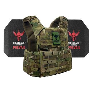 Shellback Tactical Skirmish Active Shooter Kit / Level III Model AR1000 Armor Plates MultiCam