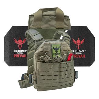 Shellback Tactical Defender 2.0 Active Shooter Armor Kit / Level III Model AR1000 Armor Plates Ranger Green