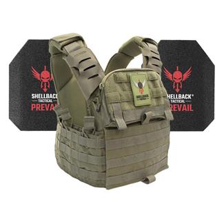 Shellback Tactical Banshee Elite 2.0 Active Shooter Kit / Level III Model AR1000 Armor Plates Ranger Green