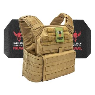 Shellback Tactical Banshee Active Shooter Kit / Level III Model AR1000 Armor Plates Coyote