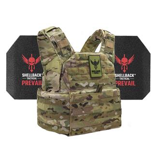 Shellback Tactical Banshee Active Shooter Kit / Level III Model AR1000 Armor Plates MultiCam