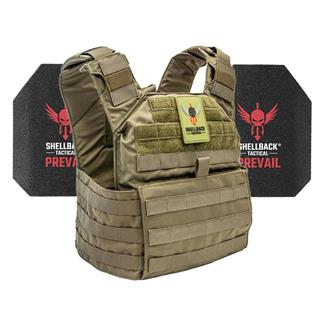Shellback Tactical Banshee Active Shooter Kit / Level III Model AR1000 Armor Plates Ranger Green