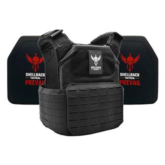 Shellback Tactical Shield 2.0 Lightweight Level IV Armor Kit / Model 4SICMH Ceramic Plates Black