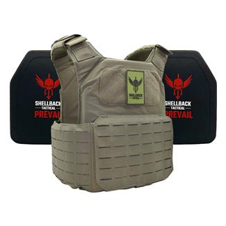 Shellback Tactical Shield 2.0 Lightweight Level IV Armor Kit / Model 4SICMH Ceramic Plates Ranger Green