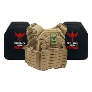 Shellback Tactical Rampage 2.0 Lightweight Level IV Armor Kit / Model 4SICMH Ceramic Plates Coyote