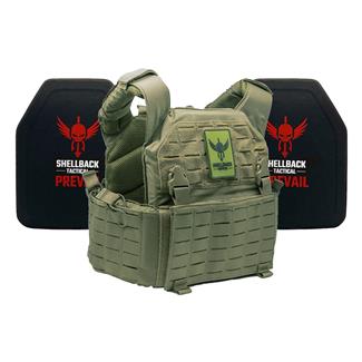Shellback Tactical Rampage 2.0 Lightweight Level IV Armor Kit / Model 4SICMH Ceramic Plates Ranger Green