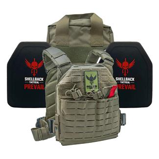 Shellback Tactical Defender 2.0 Lightweight Level IV Armor Kit / Model 4SICMH Ceramic Plates Ranger Green