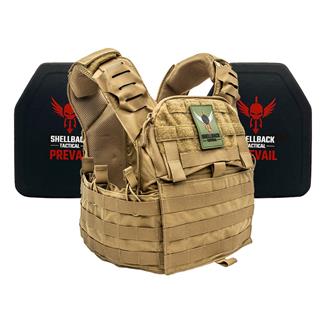 Shellback Tactical Banshee Elite 2.0 Lightweight Level IV Armor Kit / Model 4SICMH Ceramic Plates Coyote