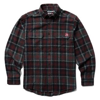 Men's Wolverine Glacier Long Sleeve Flannel Shirt Midnight Black Plaid