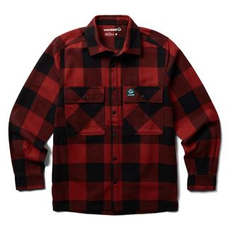 Men's Wolverine Forge Flannel Overshirt Dark Red Plaid