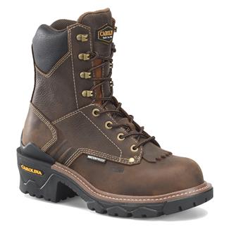 Men's Carolina 8" Capacity Composite Toe Waterproof Logger Boots Brown