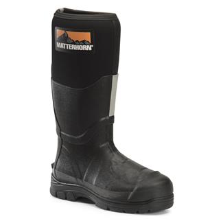 Men's Matterhorn 15" Mud Jumper Steel Toe Waterproof Rubber Boots Black