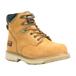 Men's Timberland PRO 6" Pit Boss Leather Steel Toe Boots Wheat