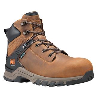 Men's Timberland PRO 6" Hypercharge Composite Toe Waterproof Boots Tan