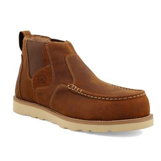 Men's Twisted X 4" Work Wedge Sole Composite Toe Boots Oiled Saddle