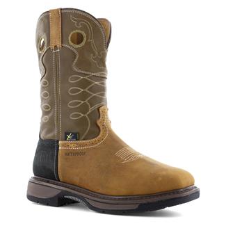 Men's Frye Supply 10" Safety-Crafted Western Met Guard Steel Toe Waterproof Boots Aged Bark / Brown / Black