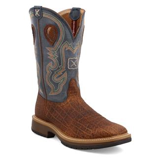 Men's Twisted X 12" Horseman Boots Distressed Saddle / Peacock