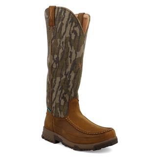 Men's Twisted X 17" Waterproof CellStretch Snake Boots Mossy Oak Bottomland Camo / Brown