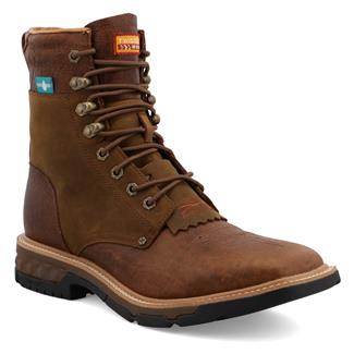 Men's Twisted X 8" CellStretch Lacer Waterproof Boots Distressed Saddle / Cognac