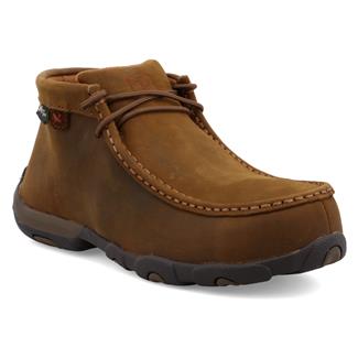 Women's Twisted X Work Chukka Driving Moc Composite Toe Met Guard Distressed Saddle