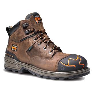 Men's Timberland PRO 6" Magnitude Composite Toe Waterproof Boots Brown