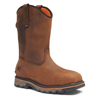 Men's Timberland PRO True Grit Pull-On Composite Toe Waterproof BOA Boots Brown