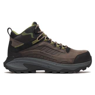 Men's Merrell Work MOAB Speed 2.0 Mid LX Carbon Toe Waterproof Boots Dark Taupe