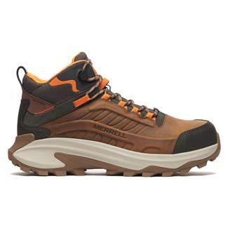Men's Merrell Work MOAB Speed 2.0 Mid LX Carbon Toe Waterproof Boots Light Brown