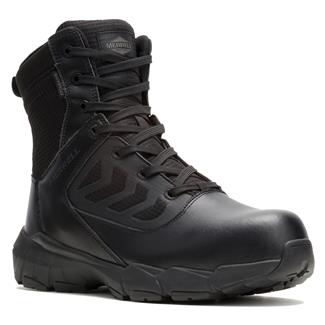 Men's Merrell 8" Fullbench Tactical Side-Zip Carbon Toe Waterproof Boots Black