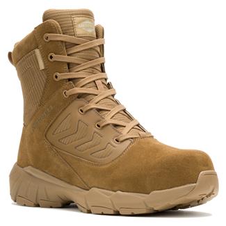 Men's Merrell 8" Fullbench Tactical Side-Zip Carbon Toe Waterproof Boots Coyote