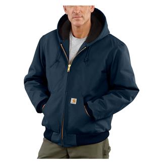 Men's Carhartt Loose Fit Firm Duck Insulated Flannel-Lined Active Jacket Dark Navy