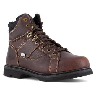 Men's Iron Age 6" Groundbreaker CusGuard Internal Met Steel Toe Guard Boots Dark Brown