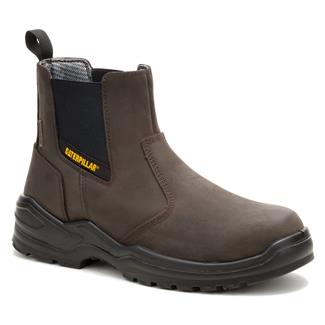 Men's CAT Striver Steel Toe Waterproof Chelsea Boots Brown