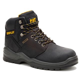 Men's CAT Striver Waterproof Steel Toe Leather Boots Black