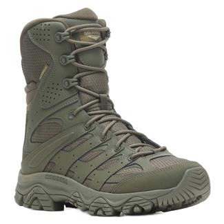 Men's Merrell 8" Moab 3 Tactical Side-Zip Waterproof Boots Dark Olive