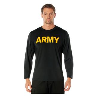 Men's Rothco Long Sleeve Army Pt Shirt Black