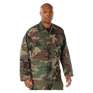 Men's Rothco Rip-Stop BDU Shirt Woodland Camo