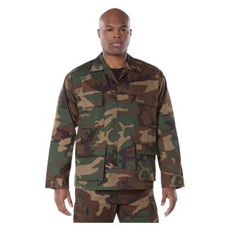 Men's Rothco Twill BDU Shirt Woodland Camo
