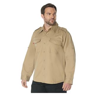 Men's Rothco Vintage Fatigue Shirt Khaki