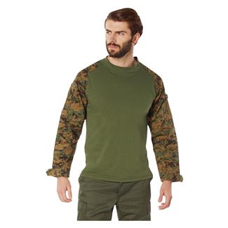 Men's Rothco Tactical Airsoft Combat Shirt Woodland Digital Camo