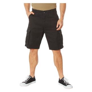 Men's Rothco Vintage Solid Paratrooper Cargo Shorts Black