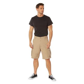 Men's Rothco Vintage Solid Paratrooper Cargo Shorts Khaki