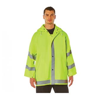 Men's Rothco Safety Reflective Rain Jacket Reflective
