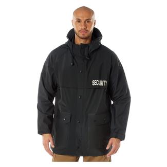Men's Rothco Security Nylon Rain Jacket Black