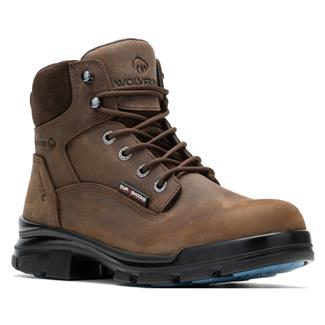 Men's Wolverine 6" DuraShocks SR Icon Waterproof CarbonMax Composite Toe Boots Dark Brown