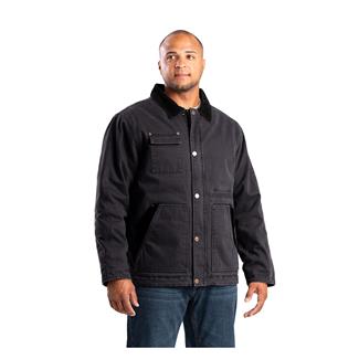 Men's Berne Workwear Vintage Washed Traditional Chore Coat Black