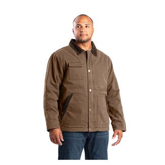 Men's Berne Workwear Vintage Washed Traditional Chore Coat Otter