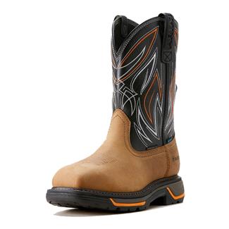 Men's Ariat Big Rig BOA Waterproof Composite Toe Boots Natural Tan / Black