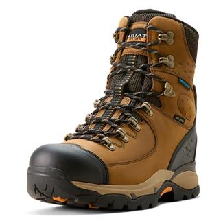 Men's Ariat 8" Endeavor Waterproof Insulated Boots Dusted Brown